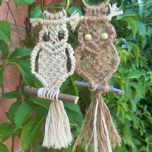 Boho Matching Owl Set for Home Wall Decor